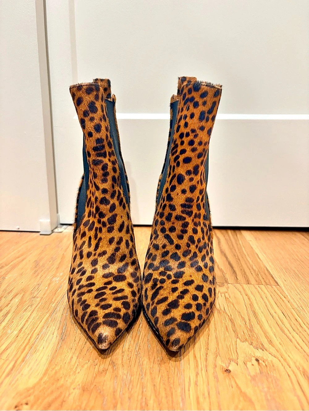 Veronica Beard | Pony Hair Leopard Heeled Booties